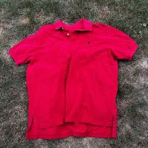 Polo Ralph Lauren Classic Fit Red Mesh Polo Shirt